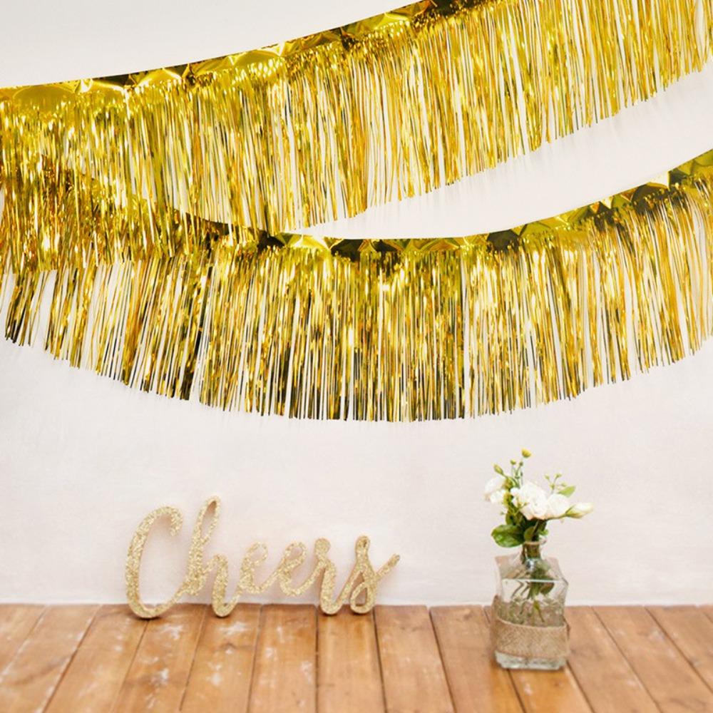 2M Gorgeous Premium Fringe Tassel Banner Creative Party Foil Garlands Christmas Wedding Birthday Party Wall Ceiling Decoration