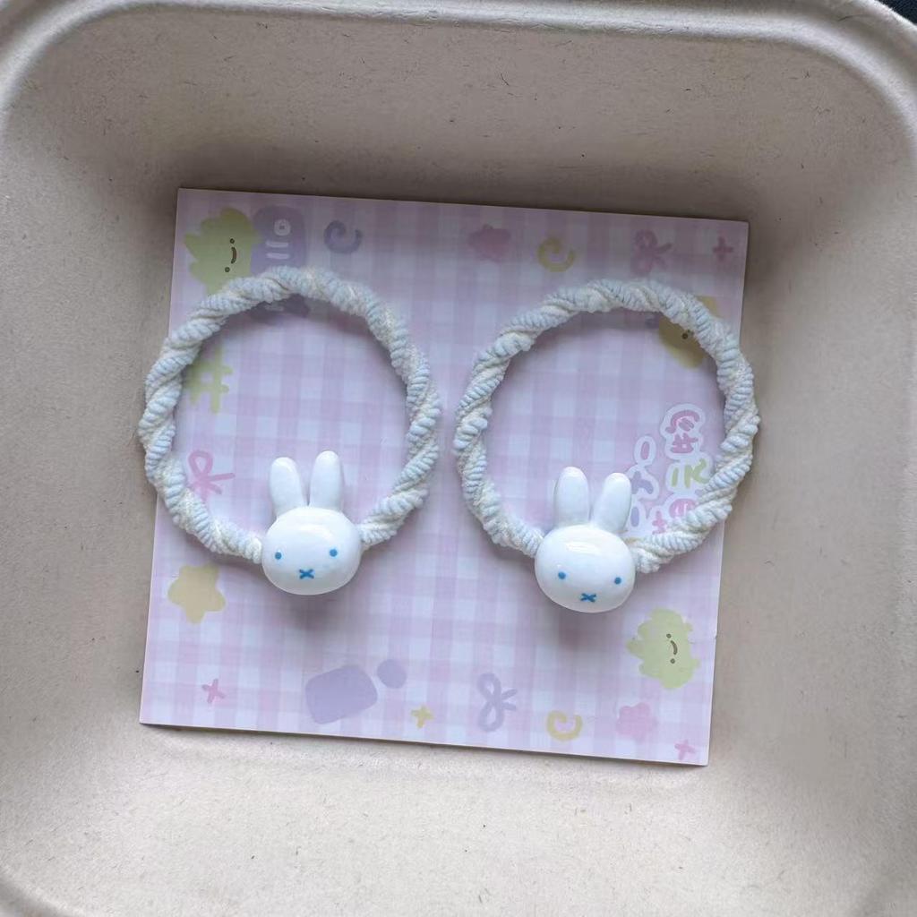 Miffy Macaron Hair Tie: Adorable, High-Elasticity, Durable Ponytail Scrunchie