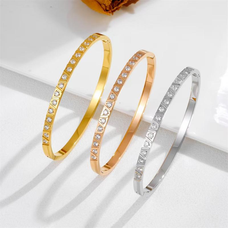 Personalized Fashion Mens and Womens Diamond Bracelet Anti Fouling Stainless Steel Bracelet