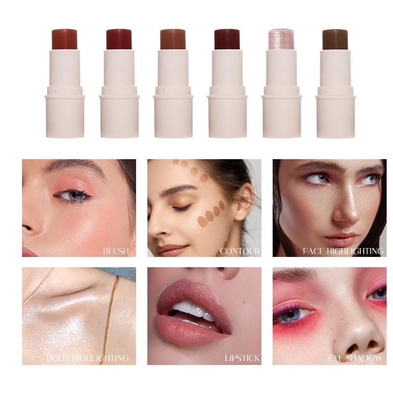 2-in-1 Makeup Stick Blush Highlighter Matte Multifunctional Lazy Highlighter Rouge Matte Blush