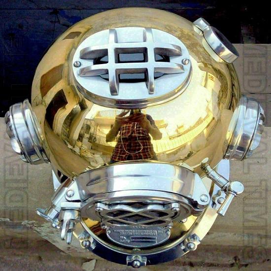 Diving Divers Helmet 18" Brass Vintage Style Deep Sea Mark V Nautical