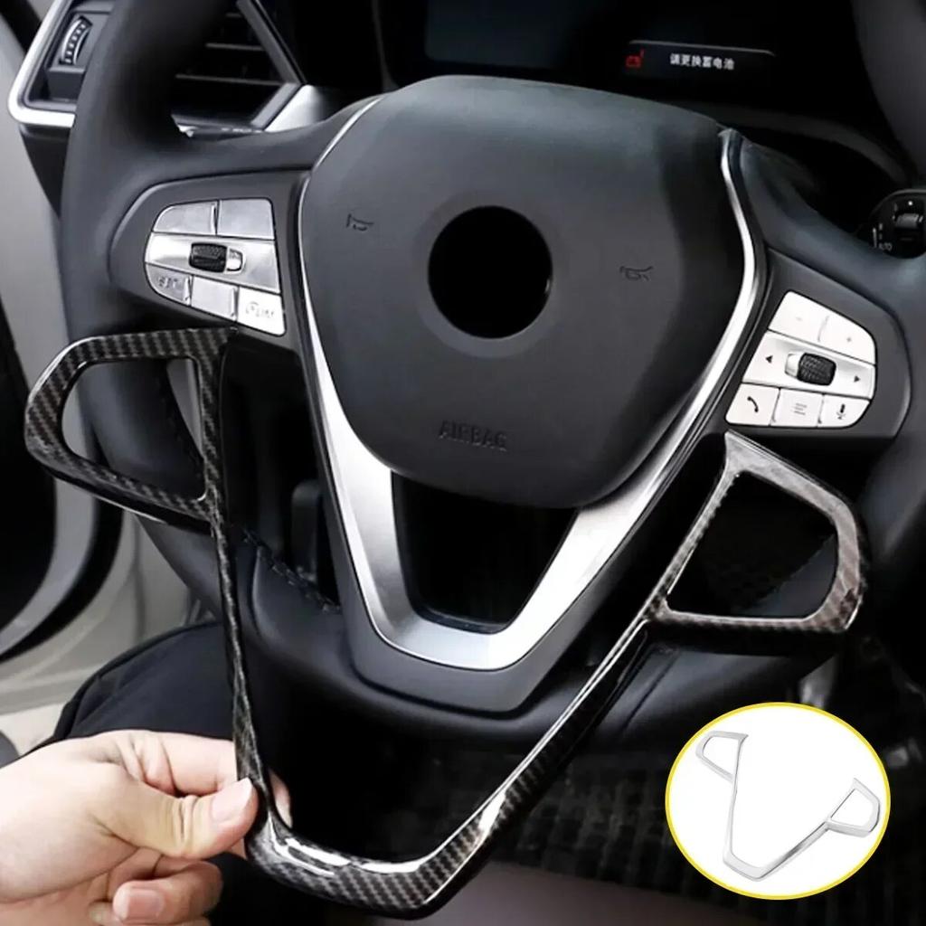 Car Steering Wheel Button Frame Trim Cover Sticker Interior Accessories For BMW 3 5 7 Series 6GT X3 X5 X7 G20 G30 G05 G07 G11
