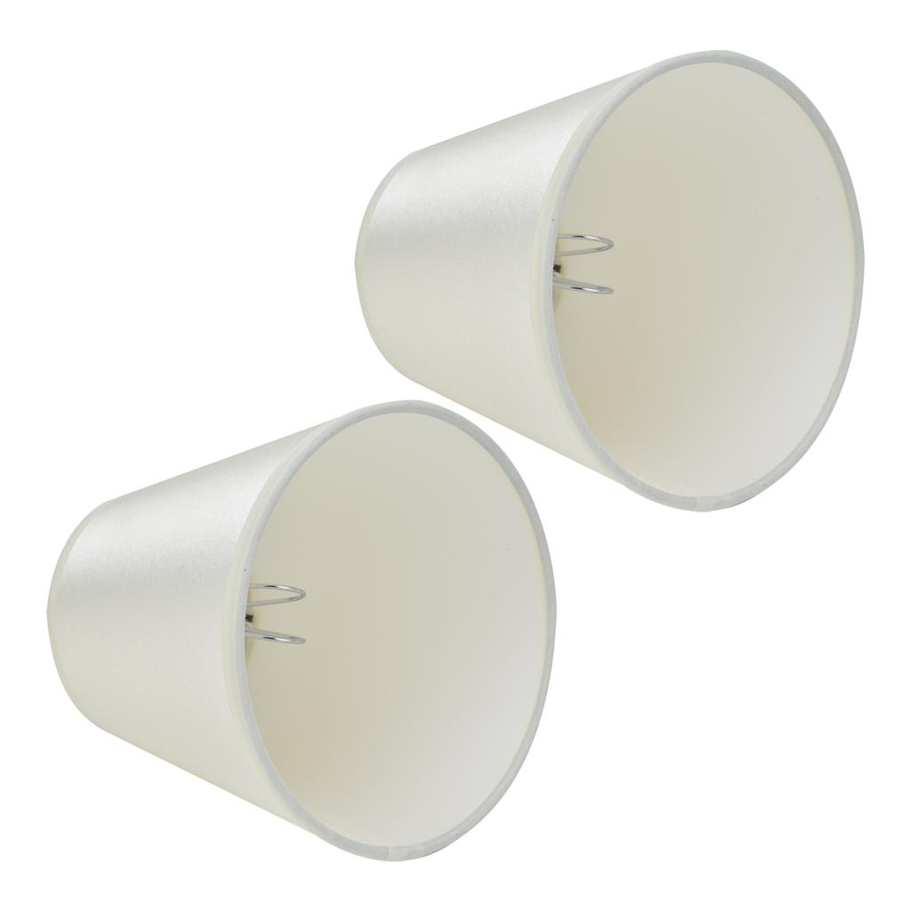 2PCS Modern Fabric Lampshade Clip On Wall Lamp Chandelier Lamp Shade for E14 Screw Table LightPT11 Beige