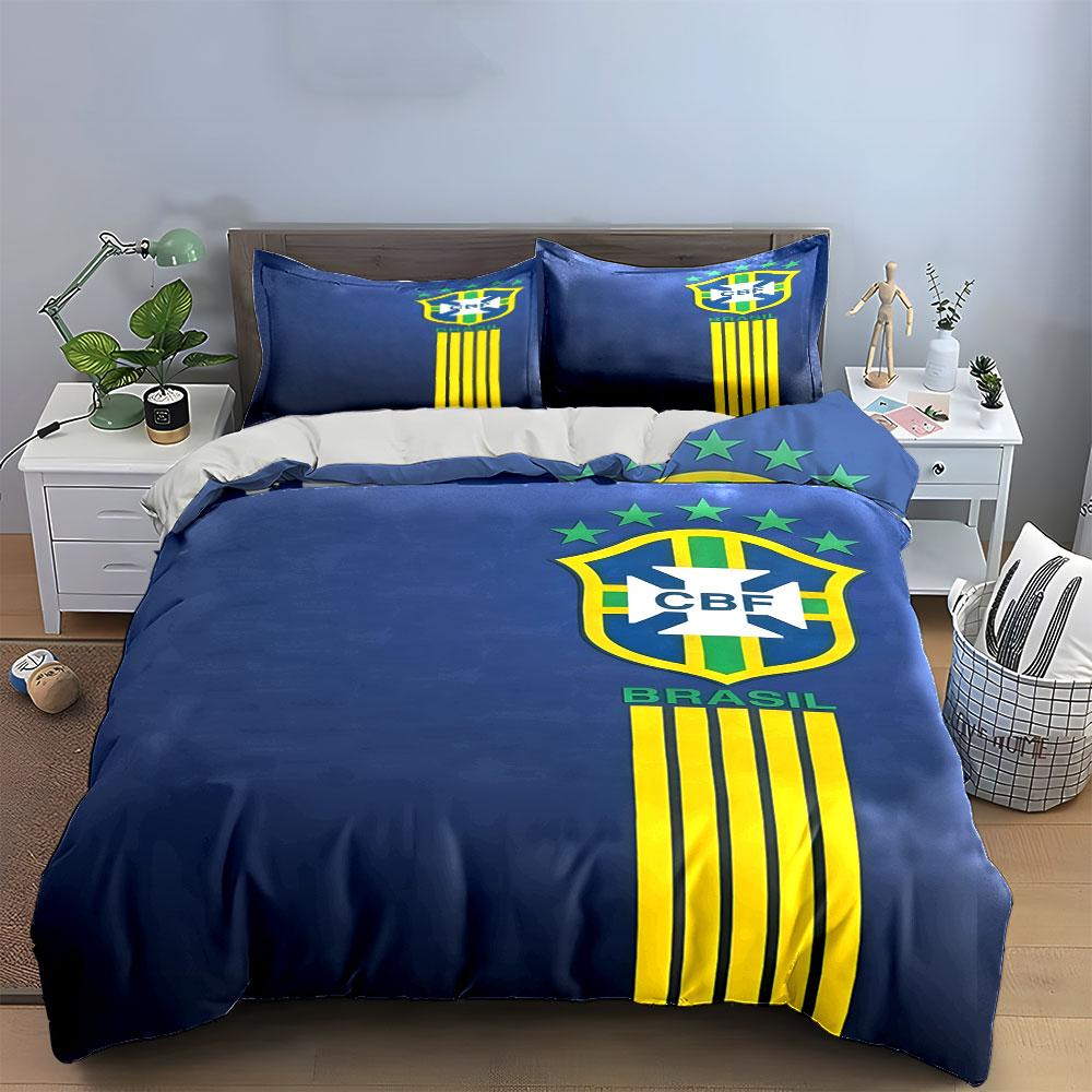 Brazilian Football Logo Design. Bedding Sets Duvet Cover Sets Duvet Covers Pillowcases(1 * Duvet Cover 2 * Pillowcases, Without Duvet Insert)
