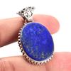 Natürlicher Lapislazuli Edelstein 925 Massives Sterlingsilber Geschenkanhänger 1,7" M4N78
