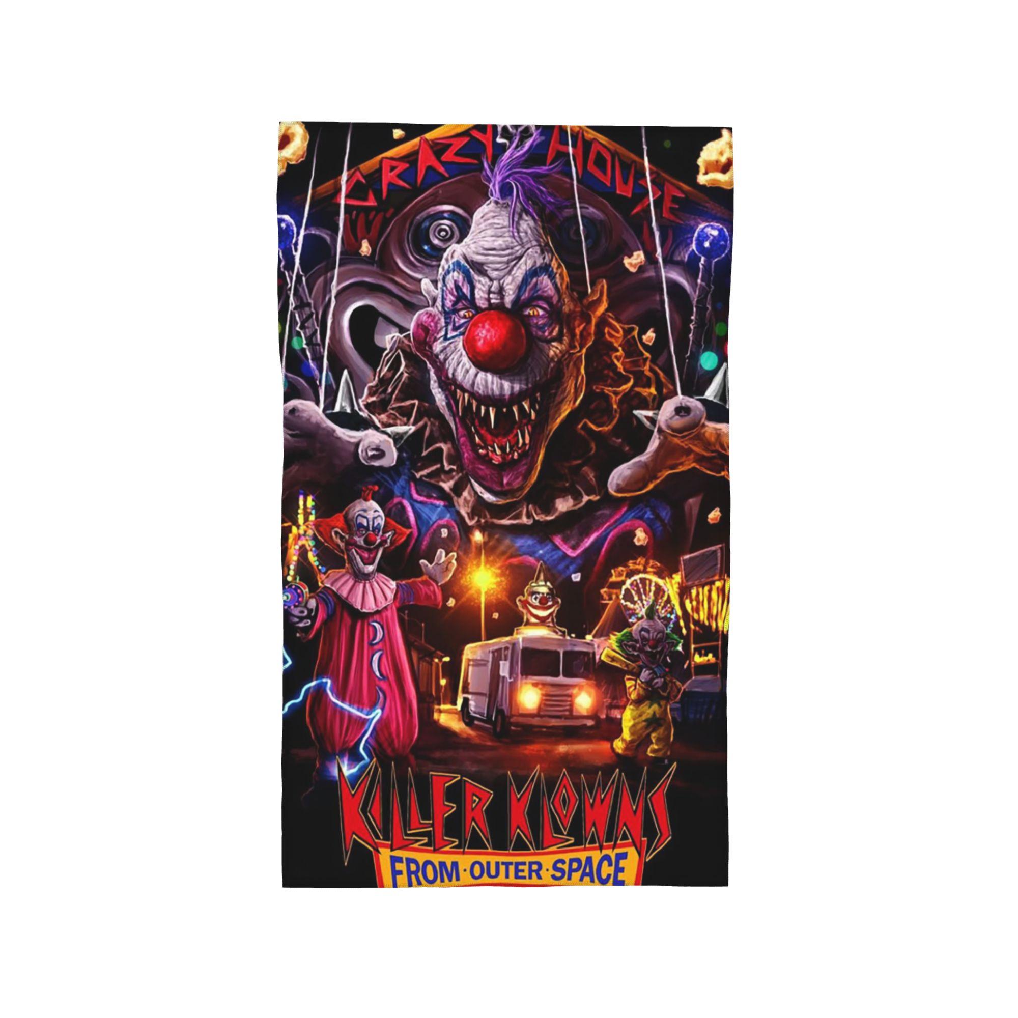 

Killer Klowns from Outer Space Soft Face Towel Quick Dry Pool Bath Cotton Towels Absorbent W30*H60(CM)