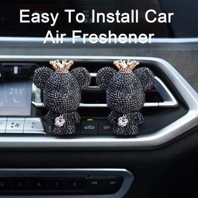 Rhinestone Bear Car Air Freshener Air Vent Mount Long Lasting Fragrance Odor Removal Clip Type Automotive Air Outlet Aromatherapy Diffuser Car