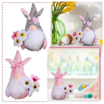 Easter Decoration Gift With Handheld Flower Faceless Doll