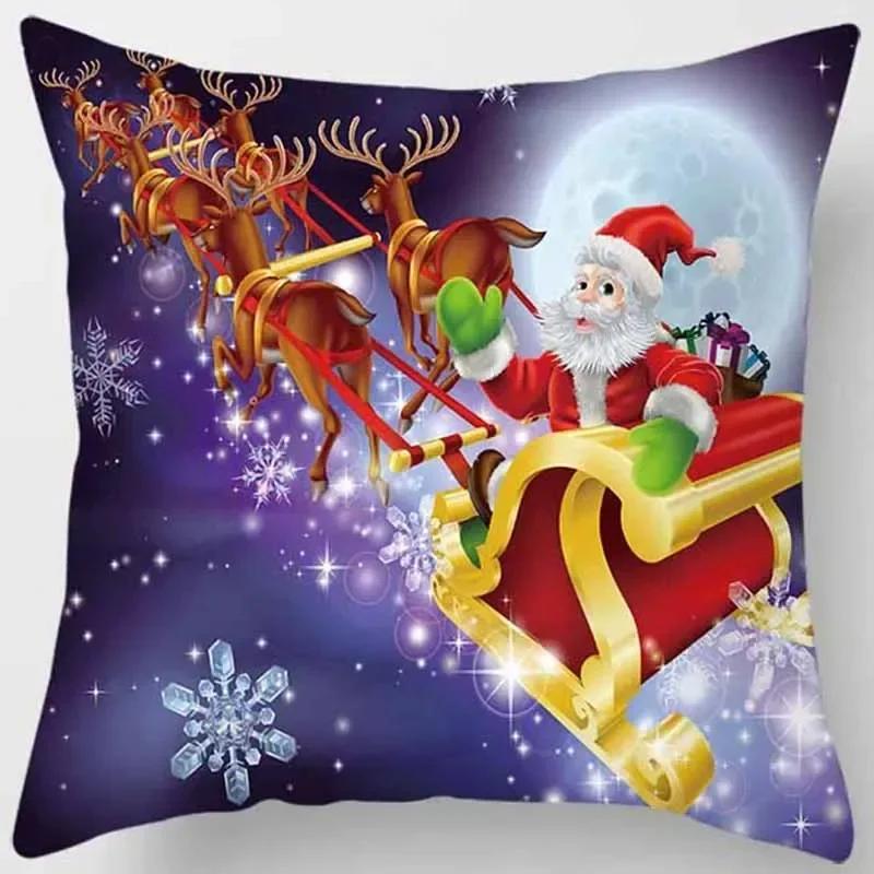 

Рождественская декоративная наволочка Счастливого Рождества Наволочка Толстая наволочка Украшение дома Наволочка для подушки 66x66cm оранжевый