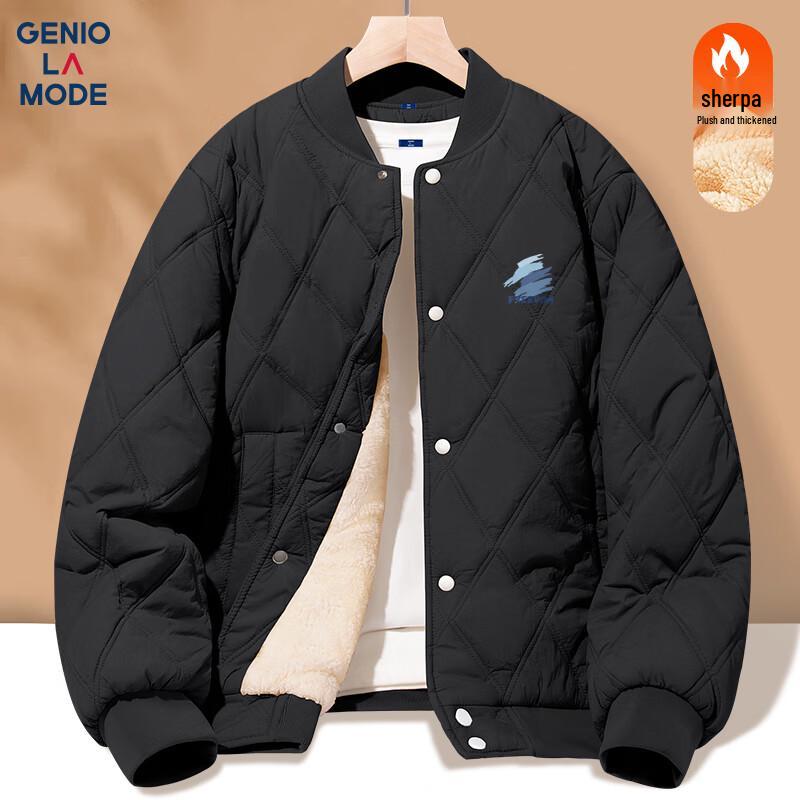 Мужская утепленная бейсбольная куртка GENIOLAMODE 2XL чёрный