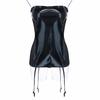 New Womens Sexy Leather Lingerie Sleepwear Backless Babydoll Thong With Garter