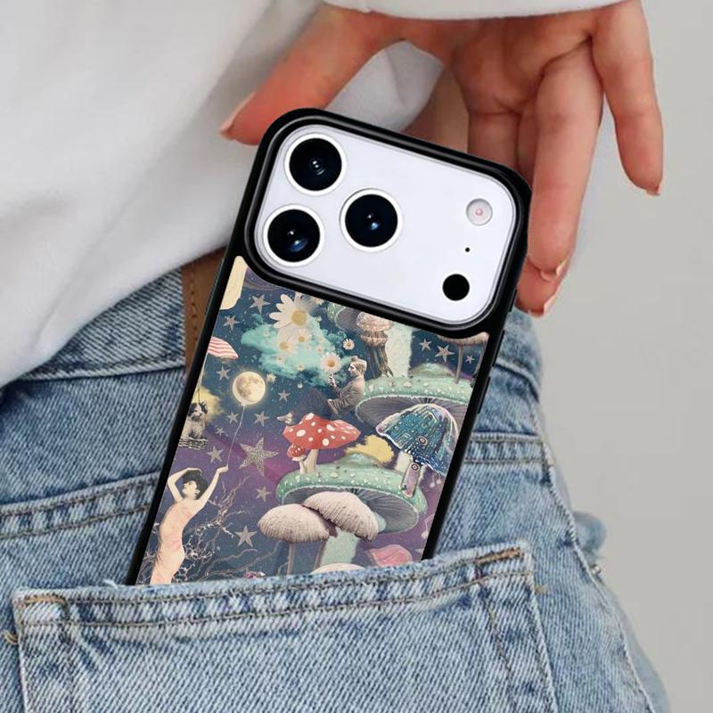 Trippy Psychedelic Mushrooms Collage Phone Case for iPhone 17ProMax 12 13 14 15 16e 17 Pro Max Plus Air Cover