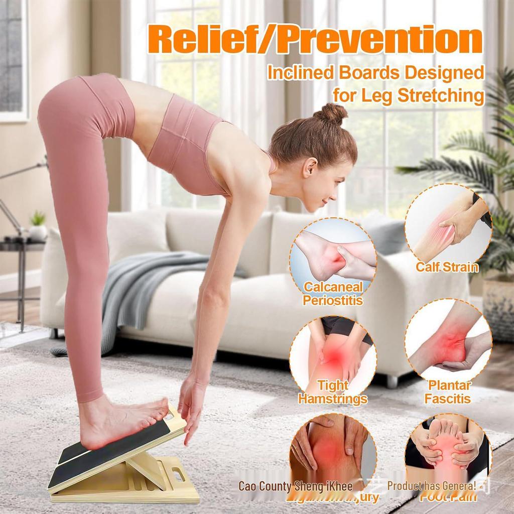 In-Stock Adjustable Wooden Calf Stretcher Board for Exercise and Fitness