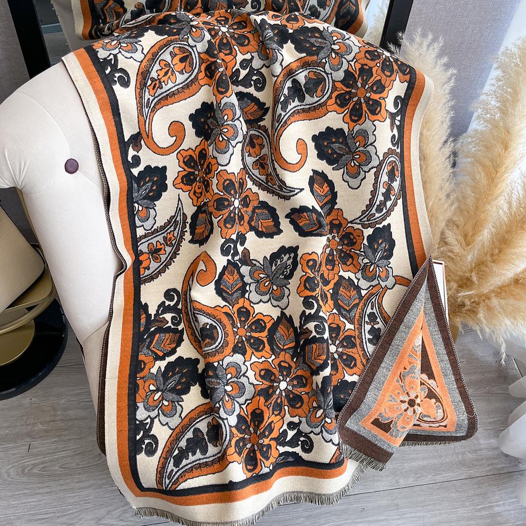 Design Luxury Winter Cashmere Scarf Women Warm Pashmina Blanket Paisley Scarves Female Shawl Wraps Thick Foulard Bufanda