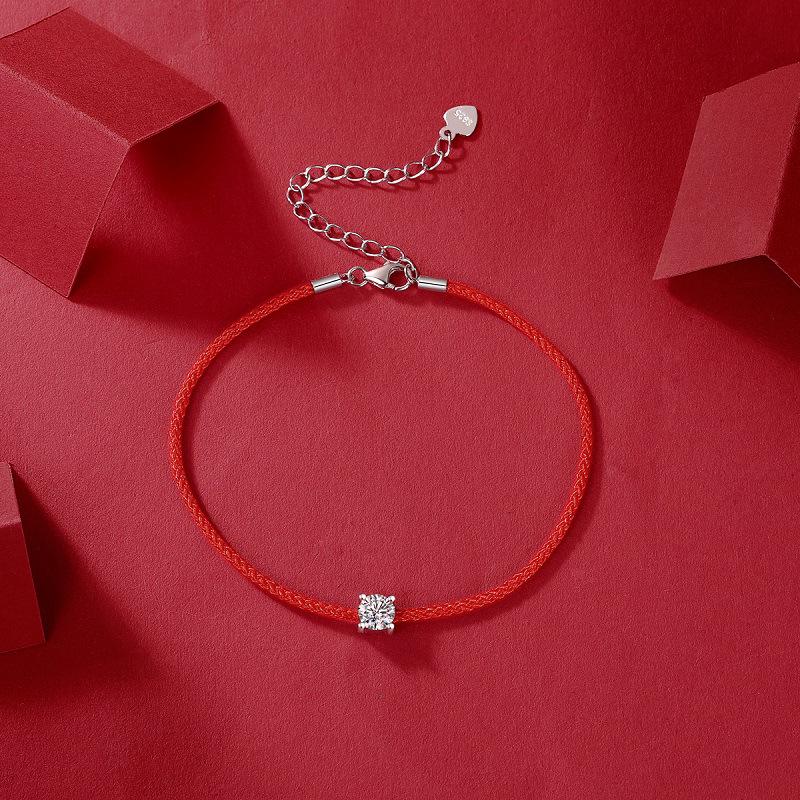

925 Sterling Silver Moissanite Rope Bracelet: Minimalist, Fashionable, and Luxurious for Couples