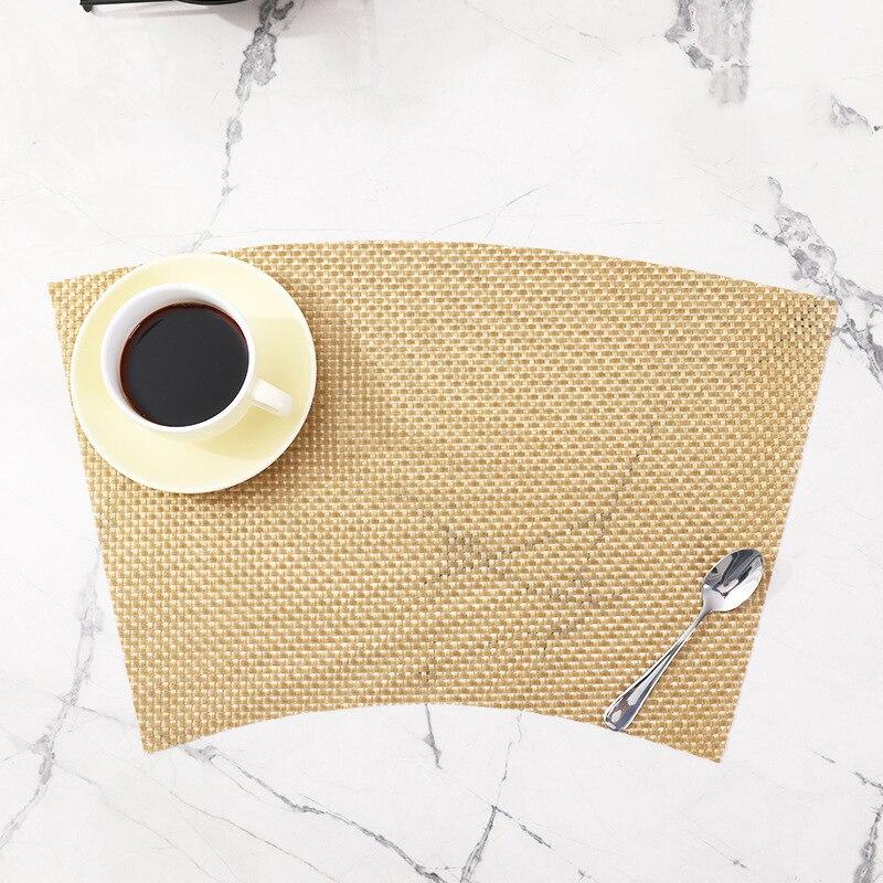 Sada 1/6 PVC sektorové prostírání pro jídelní stůl Sada povlečení Prostírání Příslušenství Hrnek na víno Dekorativní podložka Prostírání na stůl