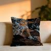 Retrofuturistic Visual Art Cushion Cover Cozy Velvet Throw PillowSoft Warm Cushion For Sofa  Bed
