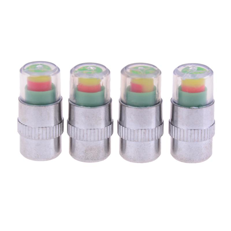 4Pcs Detecting Pressure Indicator Tire Monitor Car Alarm Visible Caps