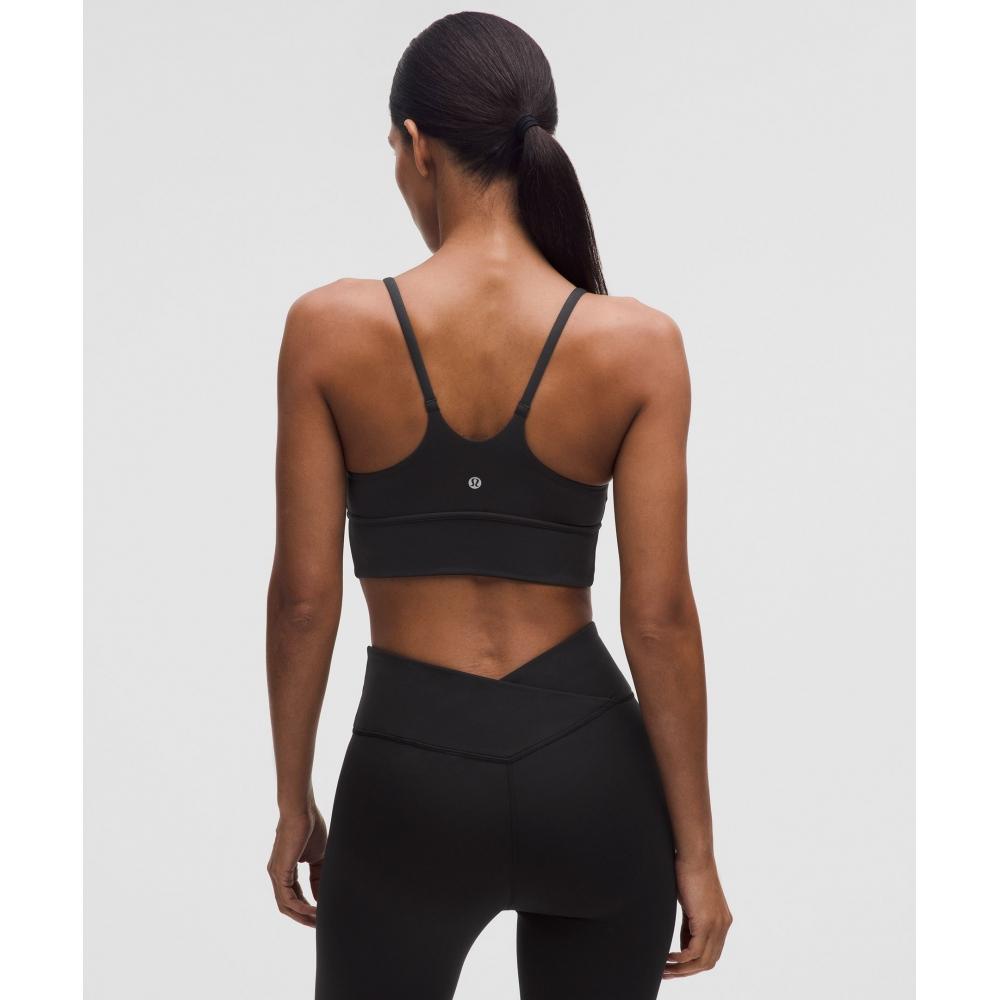 Lululemon WunDer Train Strappy WrappeD Bra  Light Support  C D Cup blaCk