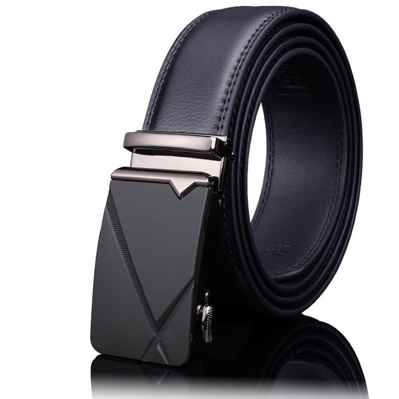 Men's High-End Genuine Leather Automatic Buckle Belt