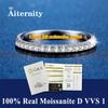 100% Pass Diamond Tester Pen Moissanite Female Single Tail Ring Matching Wedding Diamond Band for Women 925 Silver Ring