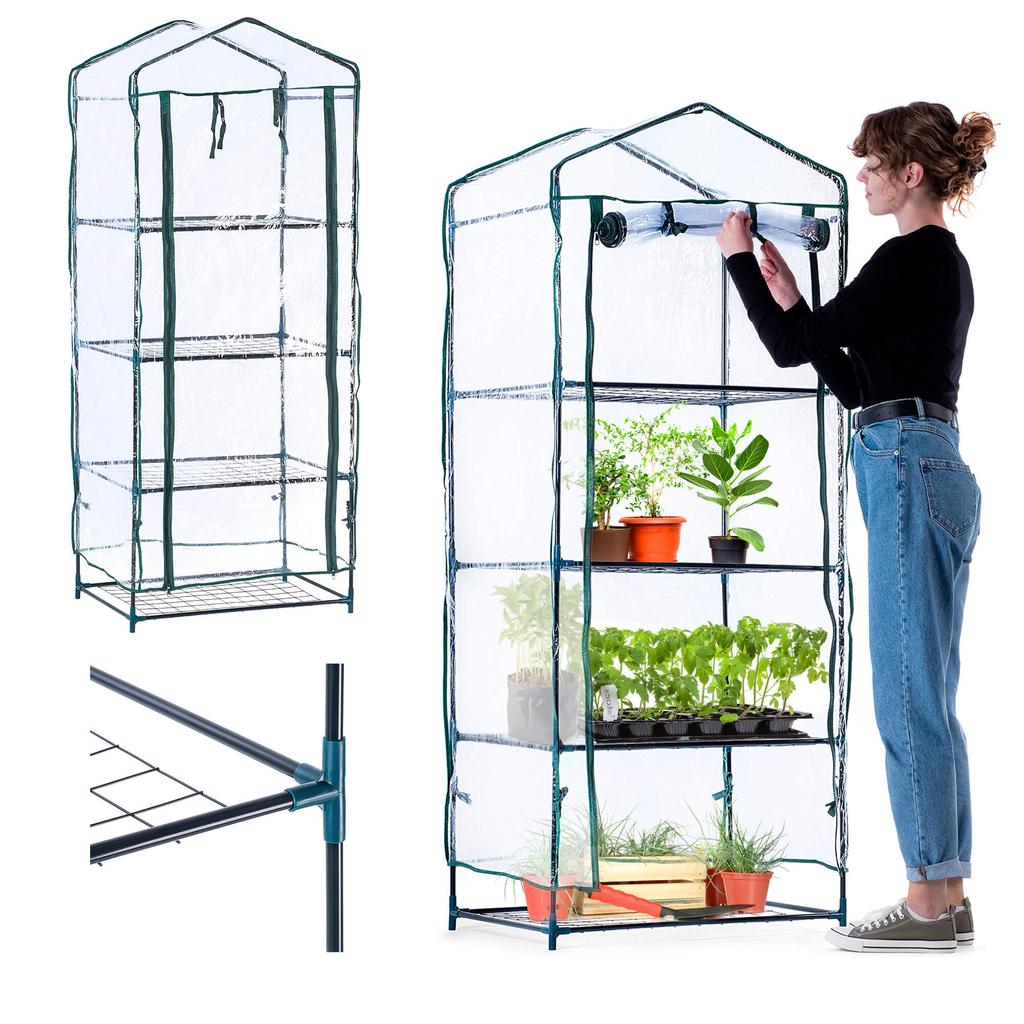 KADAX 4-level Garden Greenhouse 170x68cm Dark Green
