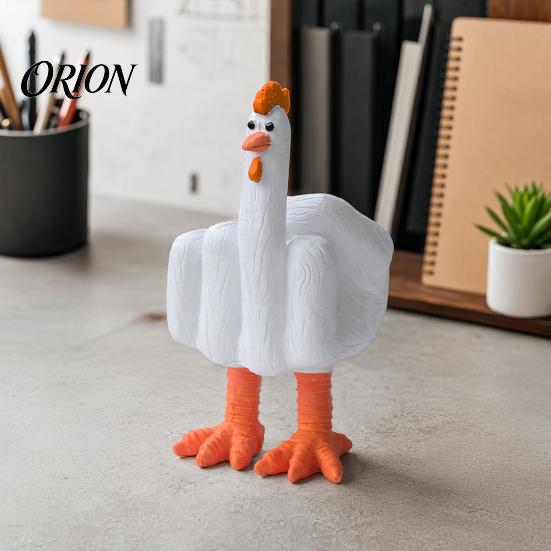 Whimsical Desk Decoration Funny Duck/Chick Figurine, Creative Resin Animal Statue Desktop Ornament, Gift for Duck Lovers Sculpture Home Office Decor,