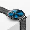 OLEVS Women's Minimalist Casual Watch Leather Band Waterproof Analog Quartz with Date Calendar Black Blue Mesh Strap