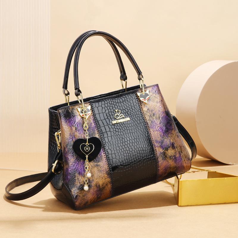 

Сумка люкс женская 2025 новая сумка через плечо с цветком цветение цветка богатый средний возраст мать сумка через плечо большая вместимость