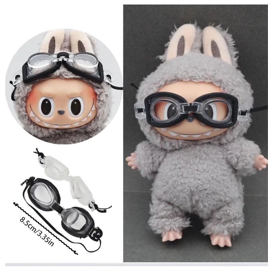 Glass for Labubu 8.5cm Doll Diving Goggles Cute Plastic Glasses Toy Glasses Accessories 15cm Labubu 60cm 1/3 BJD Doll 20cm Doll