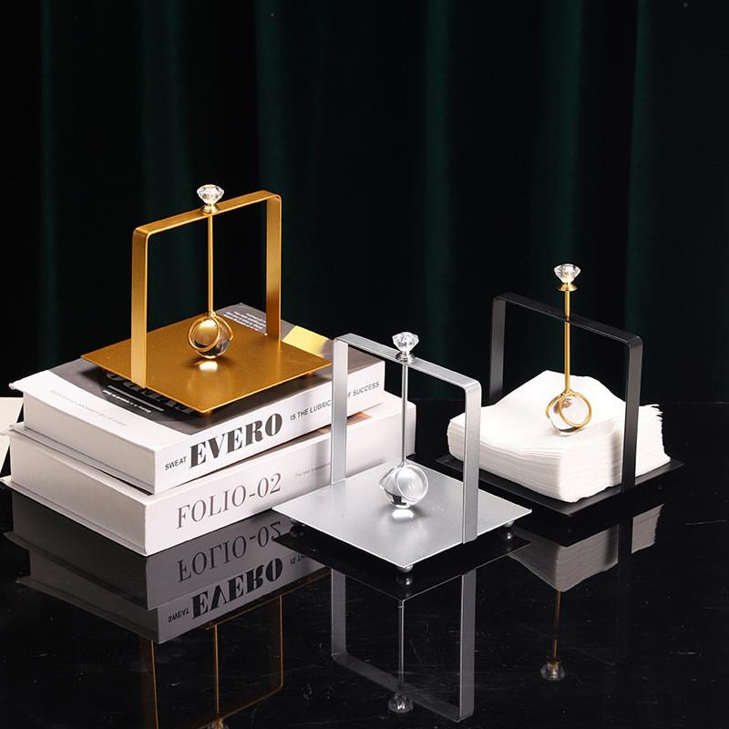 Sleek Metal Tissue Box Stand For Dining Table Home Office Accessory Decoration