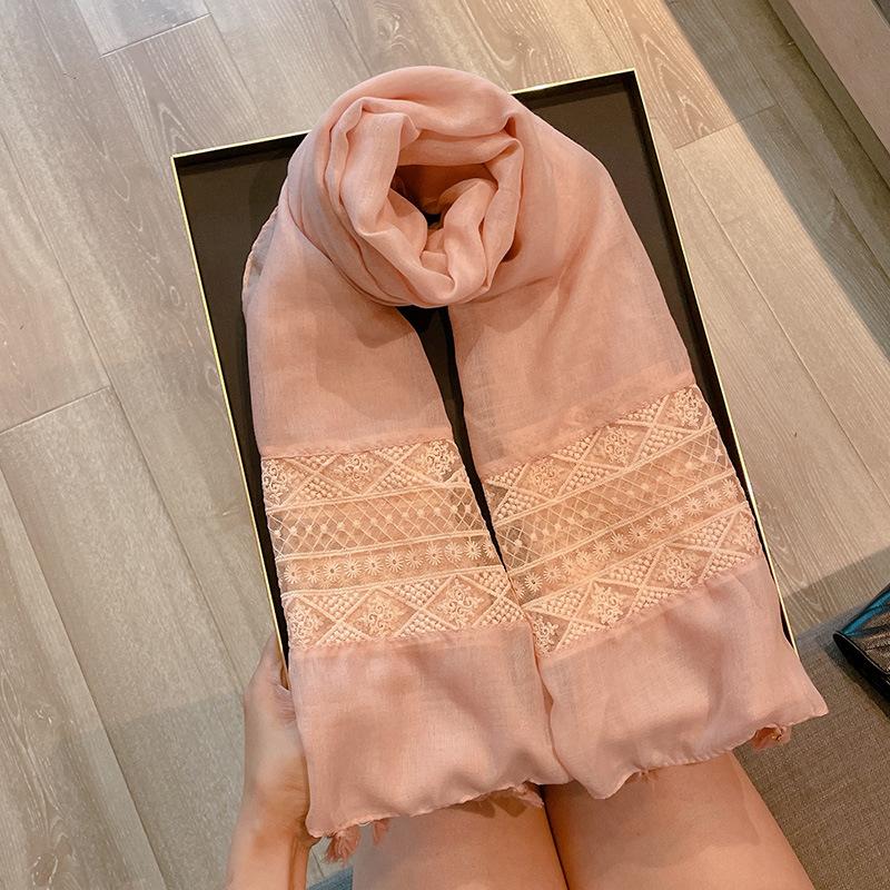 Women's Lace Patchwork Scarf Travel Sunscreen Shawl Summer Ethnic Style Fashion Scarf