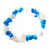 Rock Crystal and Blue Howlite Chip Pearl Elastic Bracelet - 50mm
