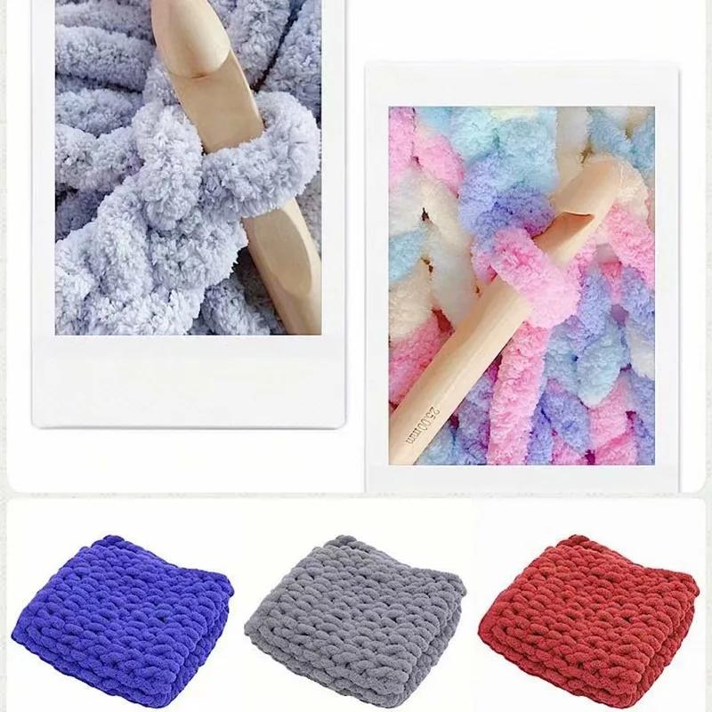 250g DIY Chenille Yarns Warm Thick Scarf Threads Multicolor Chunky Yarns for Knitting and Crocheting Hand-woven Blanket Cushion