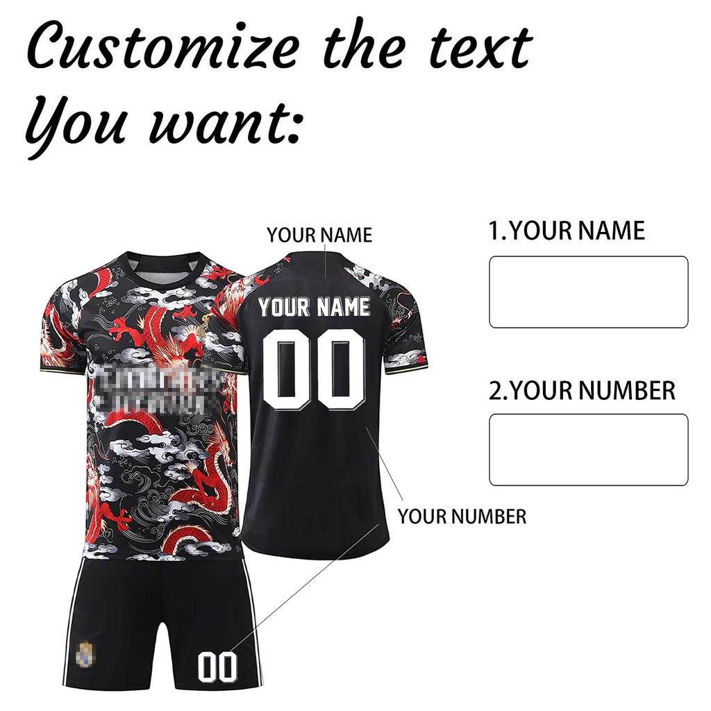 Adult and Child Two-piece Name and Number Customized Football Jersey Training Uniform