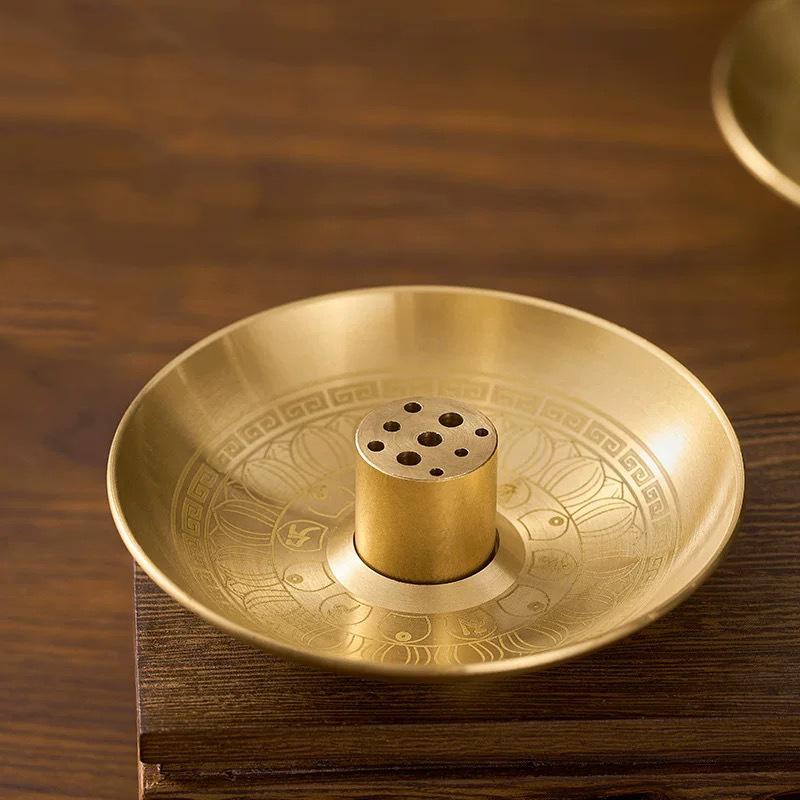 Round Incense Burner 9 Hole Incense Holder Incense Stick Plate Tray Palo Santo Holder Sage Holder For Mediation Yoga Ritual