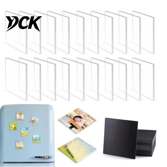 DIY Fridge Magnet Kit 10/20/50Pcs Kit, Clear Acrylic Magnetic Photo Frame with Picture Making Adhesive Backing, Custom Set for Crafts Decorative