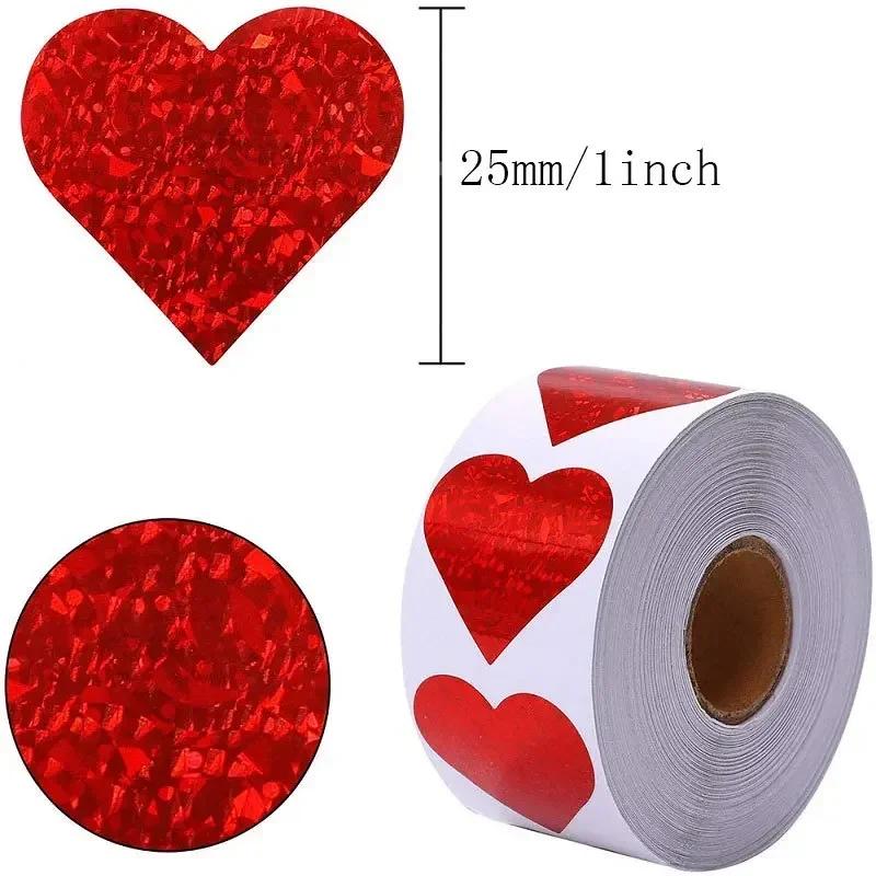 500pcs 1inch Valentine's Day Love Sticker Card Envelope Sealing Sticker 25mm Love Shape Labels for Gift Small Business