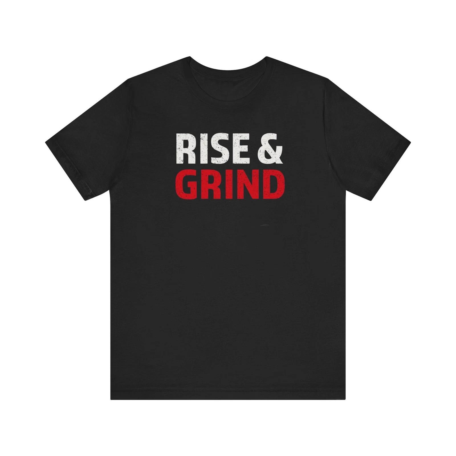 Rise & Grind Unisex Jersey Tee - Motivational T-Shirt, Casual Wear, M