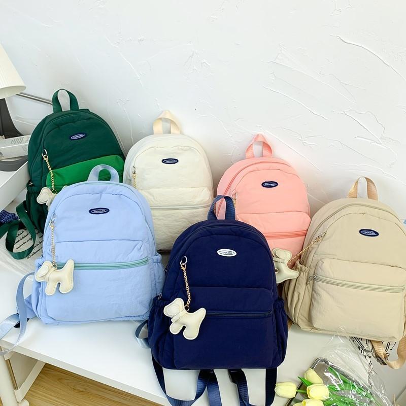 Lightweight Kids Simple Backpack With Color Block Design For School Learning
