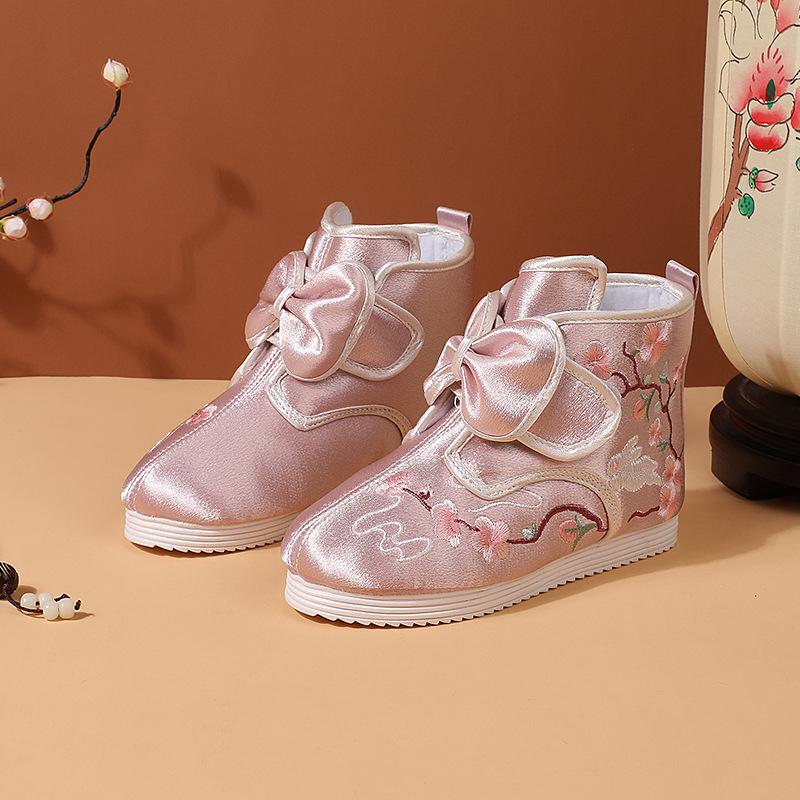 

[Peach Blossom Rabbit] 2025 winter new Hanfu shoes winter girls Chinese style velvet embroidered children s women s boots 36 (225) inner length білий