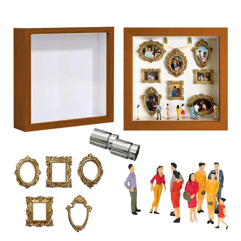 Самодельная мини-музейная коробка-силуэт, Рамка-витрина Shadow Box, Персонализированные фото-витрины Shadow Box