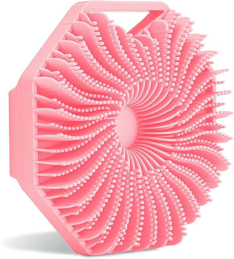 Silicone For Brush Body Showering Polygonal Silicone Bath Brush Portable Massage Brush For Fish Fins