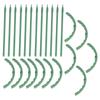 12 Sets Plant Support Stakes with Half Round Support Ring Plastic Garden Tool for Flower Pot Vegetable