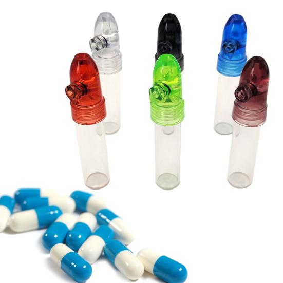 6Pcs Portable Pill Boxes Storage Tubes Moisture-Proof Good Sealing Compact Size Easy To Clean Refillable Pill Containers Storage Bottles