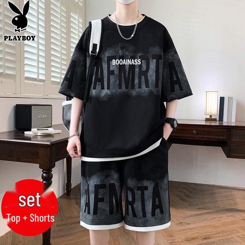 Playboy Men s Short Sleeve T-shirt and Shorts Set XL