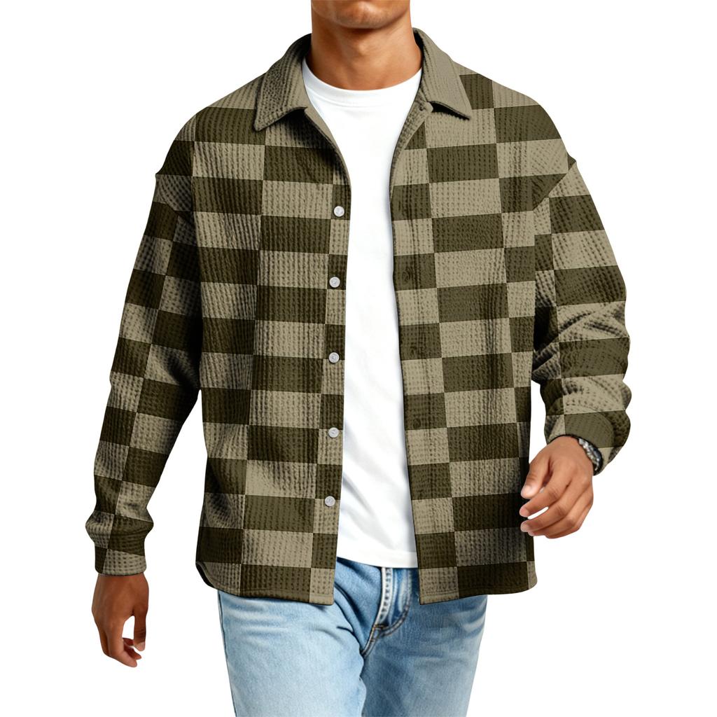 Herr Casual Långärmad Skjorta med Knappar