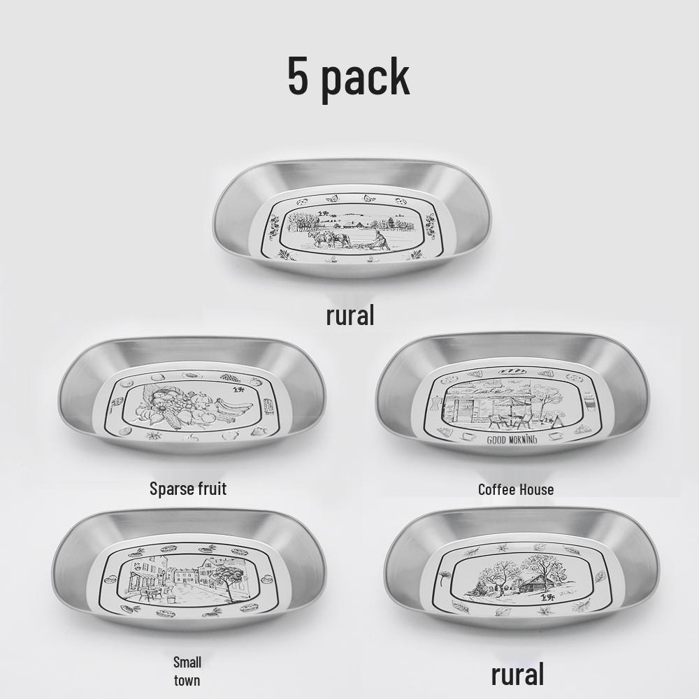 Retro European-Style Tin Camping Plate - Portable BBQ & Picnic Tableware