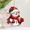 תליון אייל הצפון של סנטה קלאוס קישוט תלייה חגיגי לעץ חג המולד קישוט סנטה קלאוס מצויר מאקריליק למחזיקי מפתחות חלונות תיקים