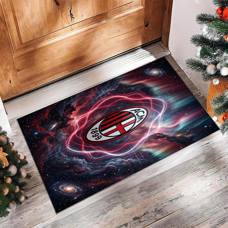 AC Milan Printed Flannel Area Rug Non Slip Soft Polyester Floor Carpet Indoor Decor Mat for Bedroom Living Room Sofa Game Room Home Decoration